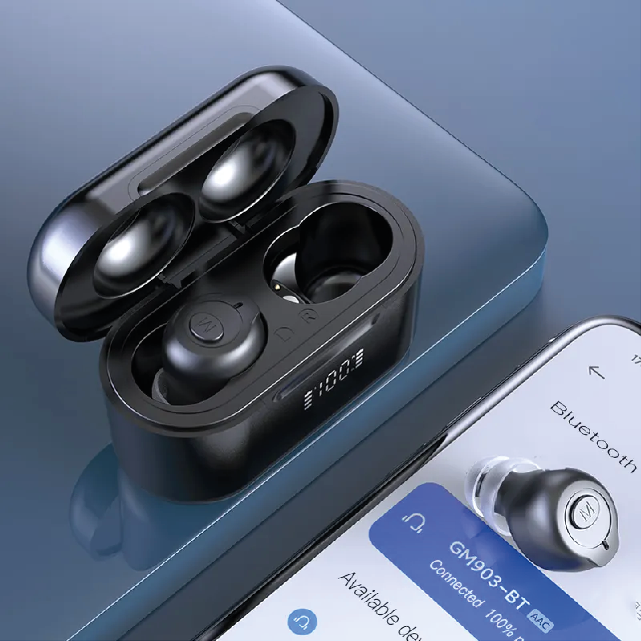 Bluetooth Hearing Amplifiers, with Wireless Charging Case