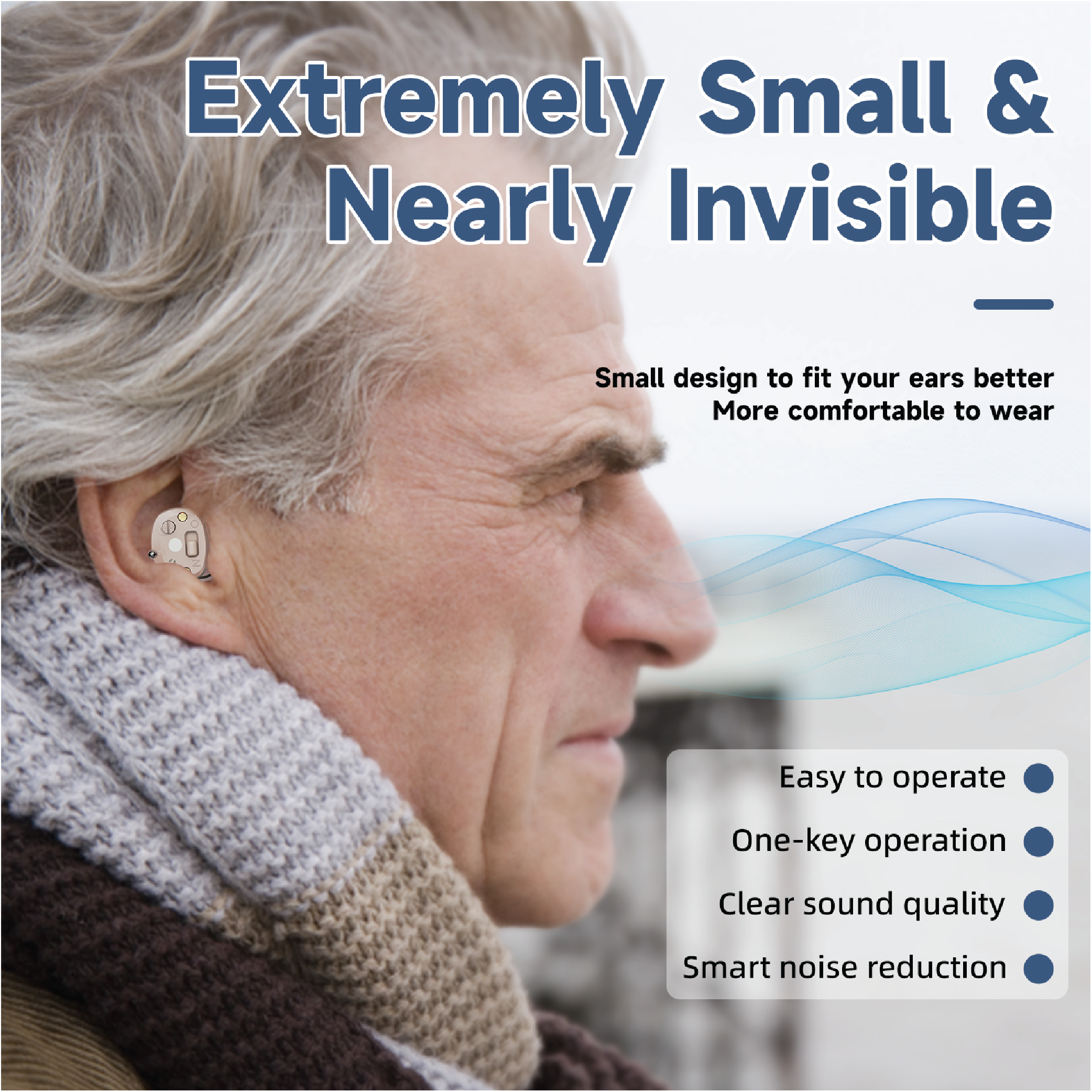 Rechargeable Invisible Hearing Amplifiers | Hearing Aids with Wireless Charging Case